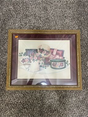 Framed Vintage Floral Still Life Wall Art - Laurie Korsgaden